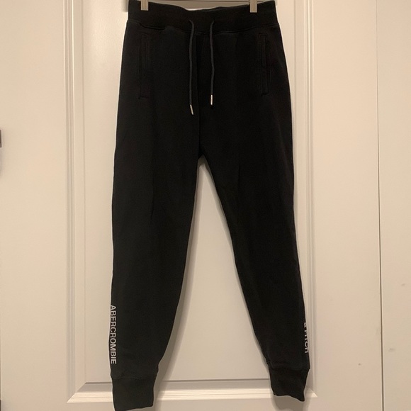 Abercrombie & Fitch Other - Abercrombie & Fitch Soft A&F Fleece Kids Black Metallic Logo Sweatpants XS